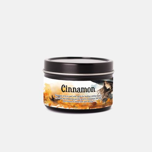 witchery of The Woods Beautifully Scented Cinnamon Candle Tin 4oz Classic Collection