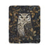Woodland Christmas Owl Fleece Sherpa Blanket – Gothic Winter Nature Throw