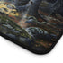 Excalibur in Forest Desk Mat | Medieval Fantasy Landscape, Sunlit Mossy Woods
