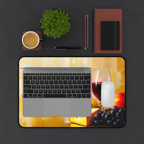 Wine Lover Desk Mat, J'adore le Bon Vin, Large Mouse Pad, French Quote Desk Pad, Neoprene Non Slip, Office Desk Decor, Wine Gift