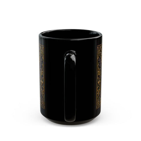 Gothic Skull Mug, Black Lavender Parlor Ceramic Coffee Mug