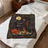 Vintage Witch Halloween Blanket | Cauldron, Black Cat & Pumpkin Throw