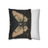 Crimson Grove Mystic Luna Moth Faux Suede Pillow Gothic Botanical Décor