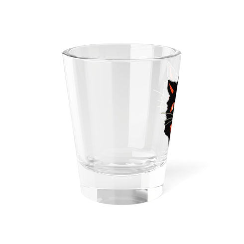 Vintage Black Cat Halloween Shot Glass | 1.5 oz