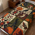 Vintage Halloween Patchwork Blanket | Dark Cottagecore Velveteen Fleece Throw