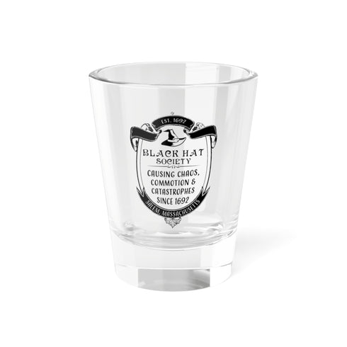 Witches Black Hat Society Shot Glass | Salem Halloween 1.5 oz