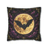 Gothic Bat Pillow Cover Faux Suede Cushion Case Black Gold Purple Decor Dark Cottagecore Witchy Home Accent Black Lavender Halloween Decor