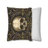 Gothic Skull Pillow Cover Faux Suede Cushion Case Black Gold Purple Decor Dark Cottagecore Witchy Home Accent Moonlit Manor