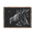 Raven Woven Blanket Black & White Jacquard Cotton Throw, Gothic Moon and Stars Tapestry, Crow Wall Art, Occult Witchy Home Decor