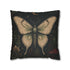 Crimson Grove Mystic Luna Moth Faux Suede Pillow Gothic Botanical Décor