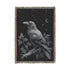 Raven Woven Blanket Black & White Jacquard Cotton Throw, Gothic Moon and Stars Tapestry, Crow Wall Art, Occult Witchy Home Decor