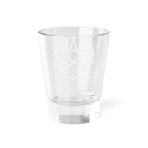 Personalised Pentagram & Oak Leaves Shot Glass | Forest Witch