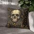 Gothic Skull Pillow Cover Faux Suede Cushion Case Black Gold Purple Decor Dark Cottagecore Witchy Home Accent Moonlit Manor