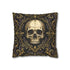 Gothic Skull Pillow Cover Faux Suede Cushion Case Black Gold Purple Decor Dark Cottagecore Witchy Home Accent Moonlit Manor