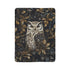 Woodland Christmas Owl Fleece Sherpa Blanket – Gothic Winter Nature Throw