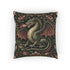 Woven Dragon Tapestry Pillow with Insert, Medieval Fantasy Cushion William Morris Renaissance Style Gothic Fantasy Sofa Decor