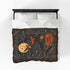 Vintage Halloween Witch Blanket | Retro Moon Velveteen Fleece Throw