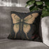 Crimson Grove Mystic Luna Moth Faux Suede Pillow Gothic Botanical Décor