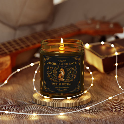 Woodland Fox Scented Coconut Apricot Wax Candle | Foxfire Retreat