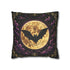 Gothic Bat Pillow Cover Faux Suede Cushion Case Black Gold Purple Decor Dark Cottagecore Witchy Home Accent Black Lavender Halloween Decor