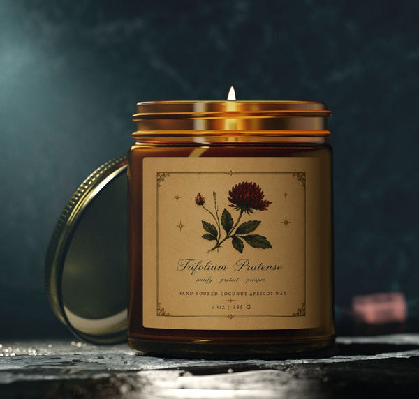 Crimson Grove Trifolium Pratense Coconut Apricot Wax Candle - 4oz or 9oz