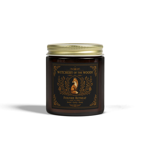Woodland Fox Scented Coconut Apricot Wax Candle | Foxfire Retreat