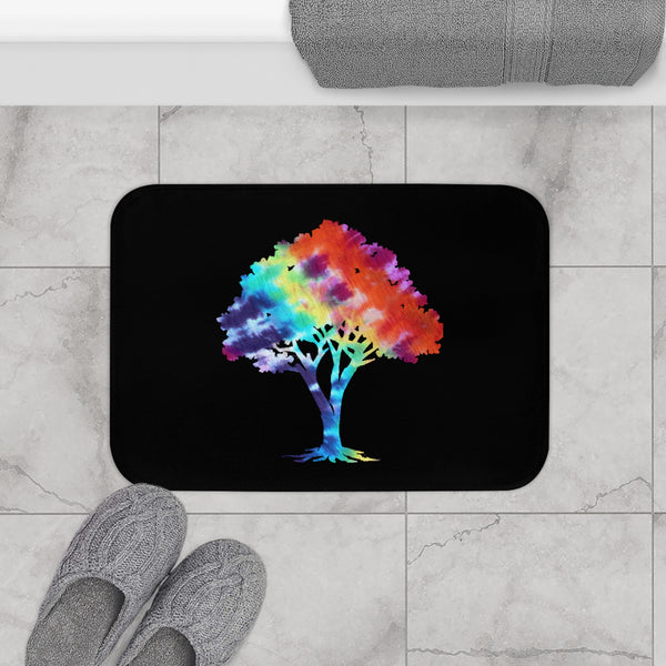 Psychedelic Tie Dyed Tree Bath Mat