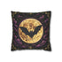 Gothic Bat Pillow Cover Faux Suede Cushion Case Black Gold Purple Decor Dark Cottagecore Witchy Home Accent Black Lavender Halloween Decor