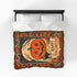 Vintage Black Cat Halloween Blanket | Jack O’ Lantern Pumpkin Fleece Throw