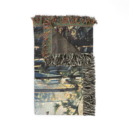 Arthurian Sword Excalibur in Stone Tapestry Woven Blanket Fantasy Jacquard Cotton Throw, Medieval Forest Tapestry, Arthurian Legend Home Decor Gift