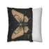 Crimson Grove Mystic Luna Moth Faux Suede Pillow Gothic Botanical Décor