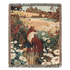 Cozy Nature-Inspired Fox in A Wildflower Field Woven Blanket, Warm Throw for Living Room, Gift for Home Decor, Autumn Decor Blanket