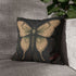 Crimson Grove Mystic Luna Moth Faux Suede Pillow Gothic Botanical Décor