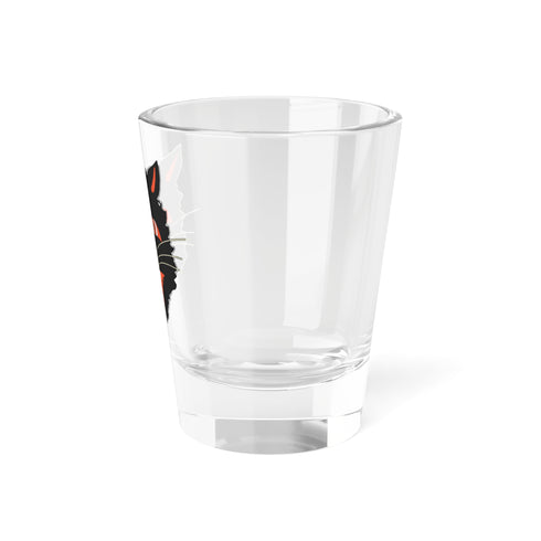 Vintage Black Cat Halloween Shot Glass | 1.5 oz