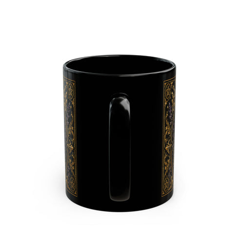 Gothic Skull Mug, Black Lavender Parlor Ceramic Coffee Mug