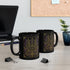 Black Lavender Pentacle Mug, Gothic Botanical Ceramic Coffee Mug
