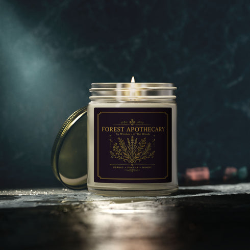 Botanical Coconut Apricot Wax Candle, Apothecary Scented Candle