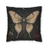 Crimson Grove Mystic Luna Moth Faux Suede Pillow Gothic Botanical Décor