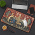 Medieval Tapestry Lady with Lion and Unicorn Desk Mat | Renaissance Art Mouse Pad