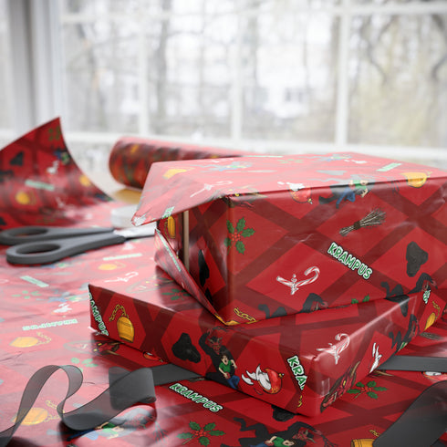 Krampus Christmas Wrapping Paper – Gothic Holiday Gift Wrap