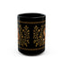 Foxfire Retreat Foliage Black Ceramic Mug – Vintage Botanical Fox Coffee Cup (11oz/15oz)