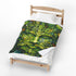 Green Man Face Forest Folklore Velveteen Plush Blanket Throw