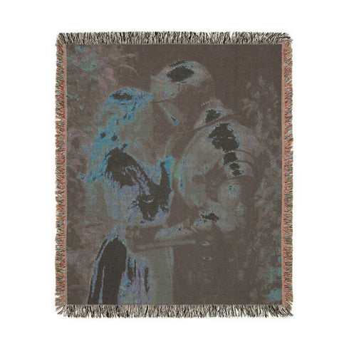 Medieval Knight and Maiden Woven Blanket Tapestry Throw