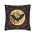 Gothic Bat Pillow Cover Faux Suede Cushion Case Black Gold Purple Decor Dark Cottagecore Witchy Home Accent Black Lavender Halloween Decor