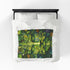 Green Man Face Forest Folklore Velveteen Plush Blanket Throw
