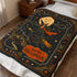 Vintage Halloween Witch Blanket | Retro Moon Velveteen Fleece Throw