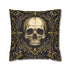 Gothic Skull Pillow Cover Faux Suede Cushion Case Black Gold Purple Decor Dark Cottagecore Witchy Home Accent Moonlit Manor
