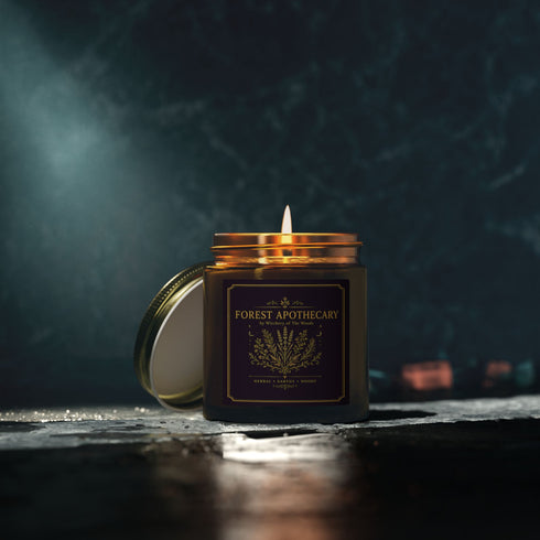 Botanical Coconut Apricot Wax Candle, Apothecary Scented Candle