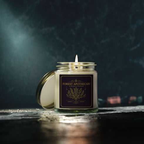Botanical Coconut Apricot Wax Candle, Apothecary Scented Candle