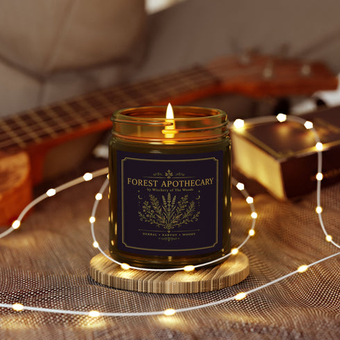 Botanical Coconut Apricot Wax Candle, Apothecary Scented Candle